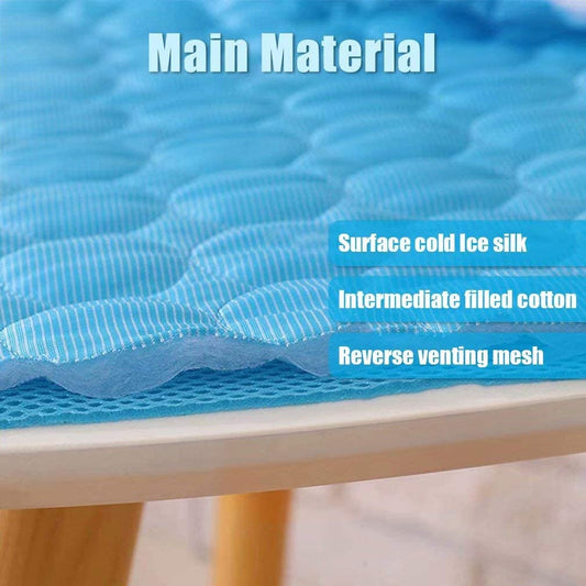 Washable Dog Cooling Mat Ice Silk Cooling Mat for Dogs Pet Self Cooling Pad Blanket Dog Cool Pad for Indoor & Outdoor Car Seats (Blue, 40X28 In)